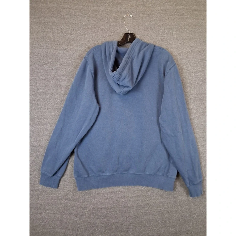 The North Face Mens Sweatshirt L Blue Hoodie Never Stop Exploring Spellout Gorp